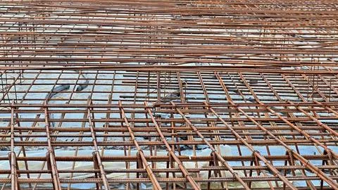 Construction Site Steel Reinforcement Frames for architectural and engineer.. 写真素材