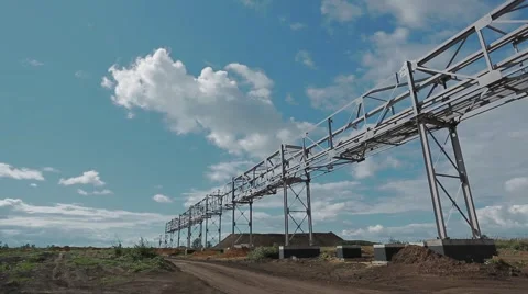 In the construction site, steel structure is under construction Stock Footage 61586138