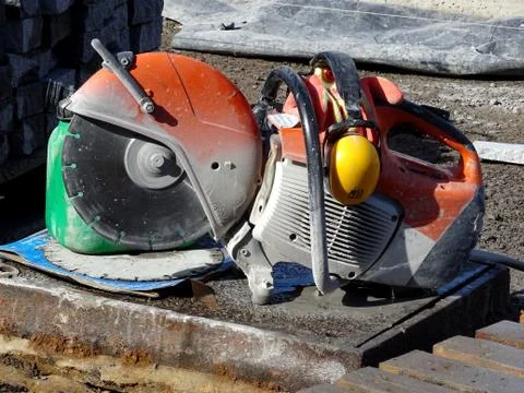 Construction Site Stone Cutter Tool Stock Photos