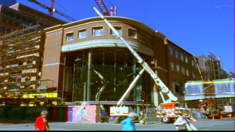 Construction site storefront timelapse traffic Stock Footage 145783913