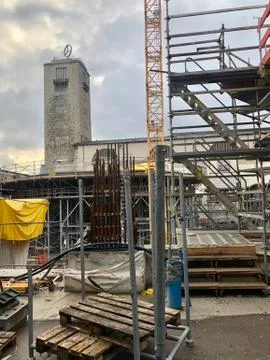 Construction site at Stuttgart main station for the Stuttgart21 railway project Stock Photos