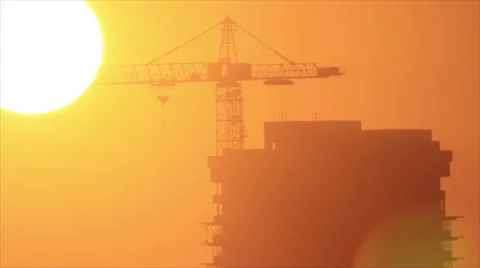 Construction site in sunrise Stock-Footage 58735714