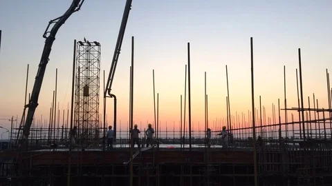 Construction site at sunset 스톡 동영상 79318822