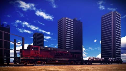 Construction site at sunset Illustrazione stock