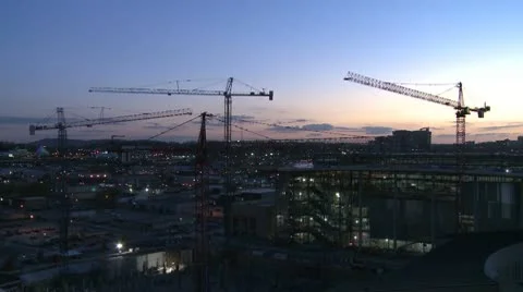 Construction site sunset timelapse Stock-Footage 8981686