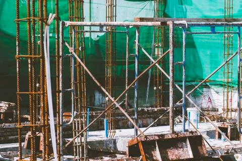 Construction site .Support structure .site check and business workflow of new Foto stock