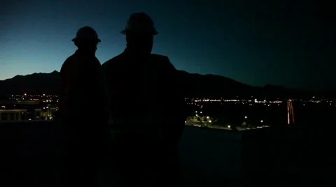 Construction site survey dawn Vídeos de archivo 27823418