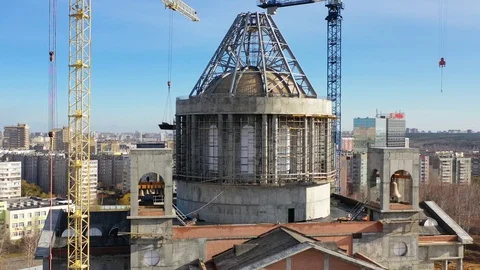 The construction site of the temple Stock Footage 118514622