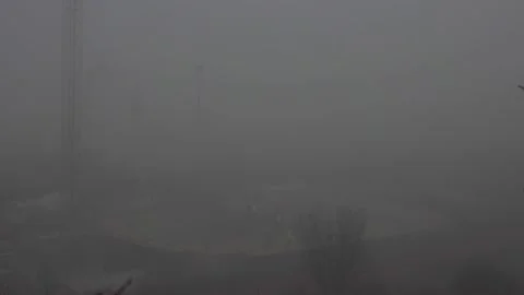 Construction Site In Thick Fog Vídeos de archivo 165099934