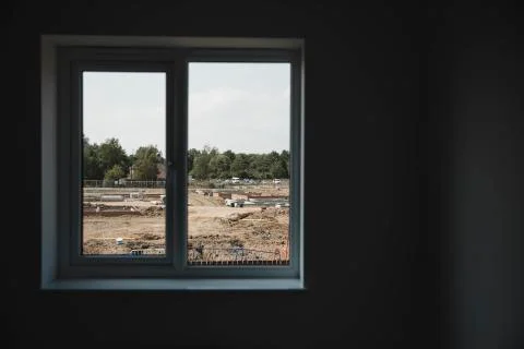 Construction Site Through a Window Fotos Stock