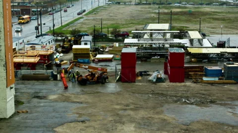 Construction Site | Time Lapse | Day | Milwaukee | Wisconsin Stock Footage 64363745