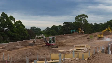 Construction Site Time Lapse Stock Footage 61181503