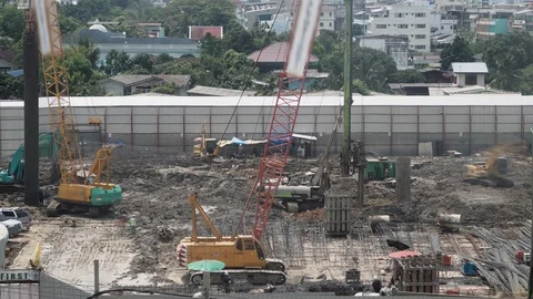 Construction site, time lapse Video stock 107058001