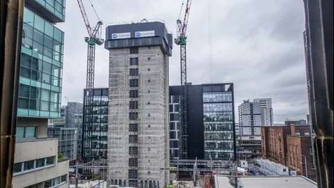 A construction site time lapse Stock Footage 122449635