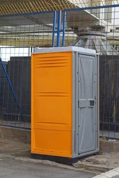 Construction site toilet Stock Photos
