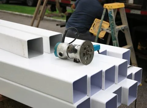 Construction Site With Tools and Materials for a Project Stock Photos