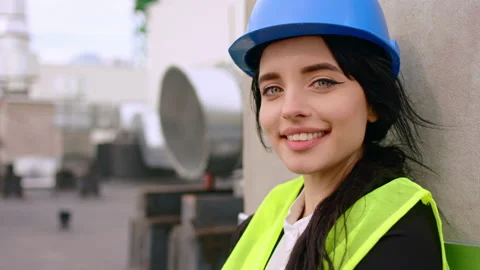 On construction site on the top of the building looking in front of the camera Stock Footage 143155077