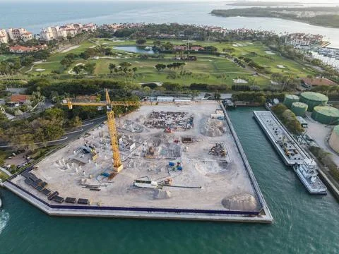 Construction site from top. Structural design engineering. Structure engineering Stock Photos
