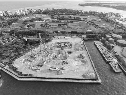 Construction site from top. Structural design engineering. Structure engineering Stock-Fotos