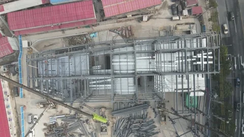 Construction site top view of buildings ... | Stock Video | Pond5