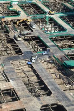 Construction site from top view Stock Photos