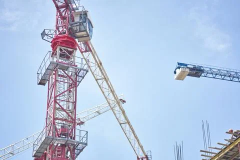 Construction site with a tower crane. Construction of residential buildings Stock-Fotos