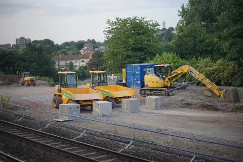 Construction site with traintrack Stock Photos