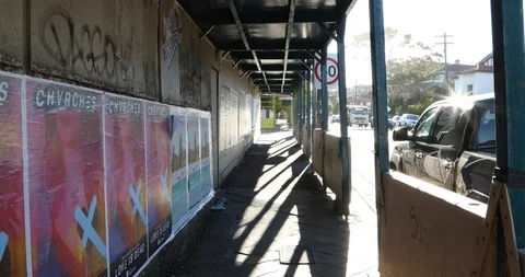 Construction site tunnel with construction worker walking Stock Footage 91471273