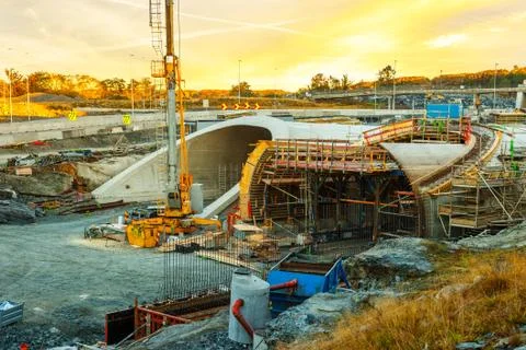 The construction site of the tunnel Stock Photos
