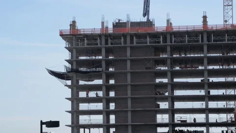 Construction site unfinished building  Stock Footage 81453449