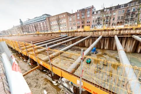 Construction site view from Amsterdam Foto stock