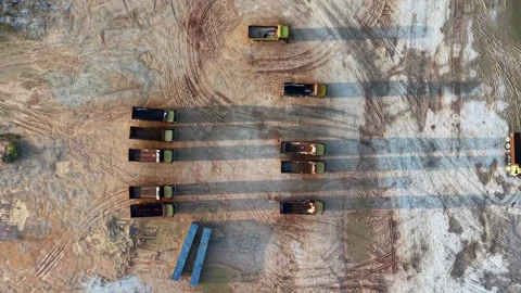 Construction site viewed from above Stock Footage 342605275