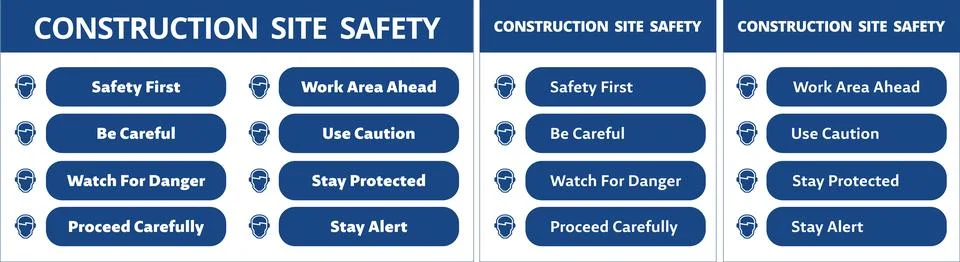 Construction Site Warning Board Promoting Workplace Safety and Risk Prevention Stock Illustration