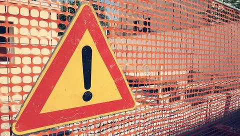 Construction Site Warning Sign Stock Photos