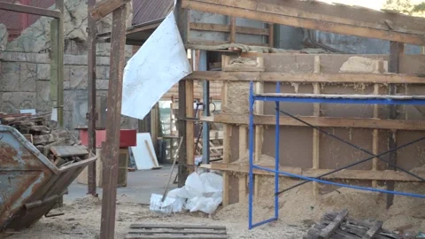 Construction site with waste container and construction atmosphere. Stock Footage 289230752