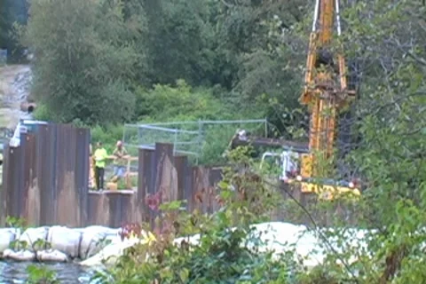 Construction Site by the Water Stock Footage 8547007