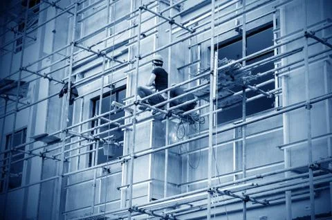 Construction site welders Stock Photos
