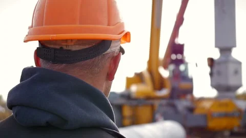 On the construction site, where the worker is concentrated Stock Footage 142497647
