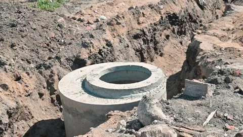 Construction site where workers are engaged in the installation of a large Stock-Footage 339016537