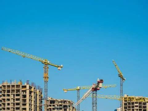 Construction site on which to build high-rise building Foto stock
