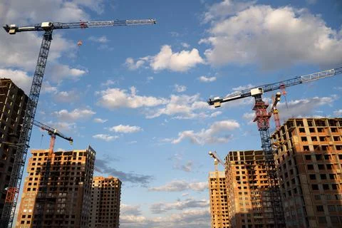 Construction site on which to build high-rise buildings. Stock Photos