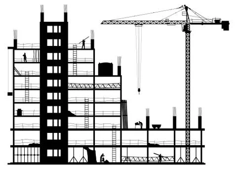 Construction site on a white background Stock Illustration