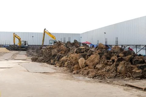 Construction site on a white background Foto stock