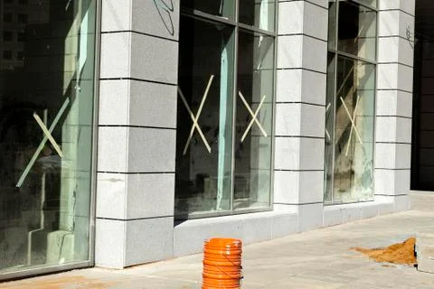 Construction site windows Stock Photos