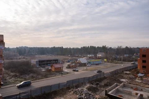 Construction site at winter Stock Photos