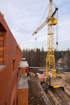 Construction site at winter Stock-Fotos