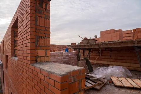 Construction site at winter Stock-Fotos