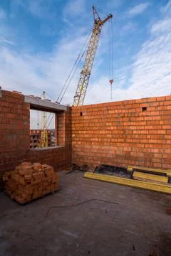 Construction site at winter Stock Photos