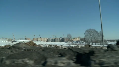 Construction site in winter video Video stock 108225503