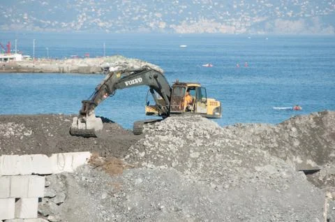 Construction site at work Stock Photos